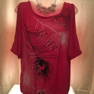 Pink Flowy Open Sleeve Top